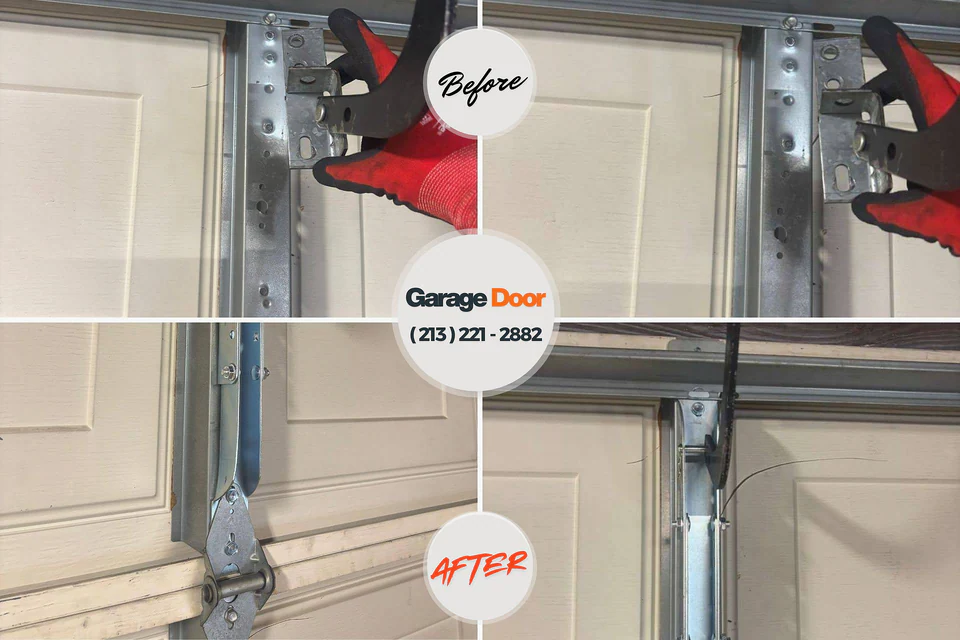 Before and after: garage door repair Glenwood Landing, NY